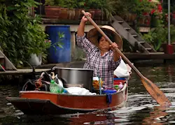 Rural floating markets are a great way of observing river life, Amphawa