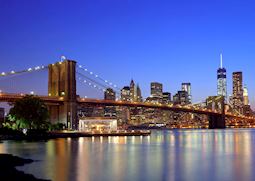 Brooklyn Bridge sunset, Manhattan, New York 