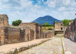 Street overlooking Vesuvius, Pompeii