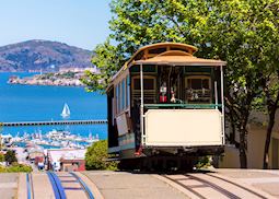 A cable car in San Francisco
