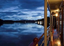 Looking out from the RV River Kwai at dusk