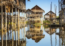Stilted houses on Inle Lake