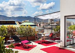 Roof terrace, Hotel Plaza Opera, Palermo