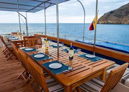 Al fresco dining area, Archipel I, Galapagos Islands