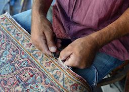 Carpet repair at a flea market, Jaffa