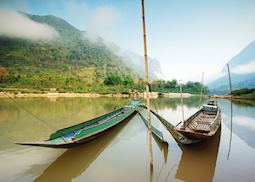 Longatil boats on the Mekong