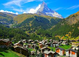 The Matterhorn towers over Zermatt