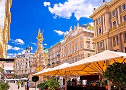 Cafe lined streets, Vienna