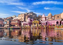 Varanasi ghats seen from the Ganges river