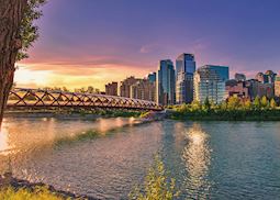 Sunrise over the river in Calgary