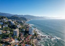 Aerial view of Puerto Vallarta's coastline