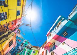 Colorful buildings in Santa Marta favela