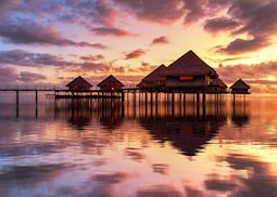 Overwater bungalows in Tahiti