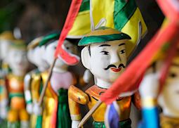 Water puppet figures, Hanoi