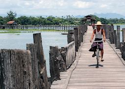 Nearly a mile in length, a walk on the U Bein teak bridge is one of the highlights of ancient Amarapura