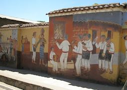 San Juan Comalapa Cemetary wall mural