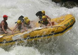 White water rafting on the Zambezi River