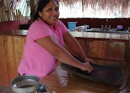Grinding the cacao beans, Toledo
