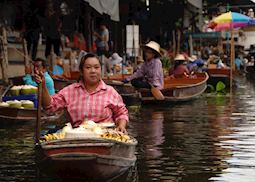 Rural floating markets are a great way of observing river life, Amphawa