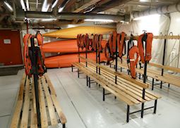The boot room on board M/S Expedition