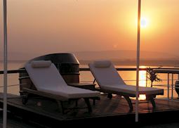 Sunset from top deck on the RV Paukan 1947