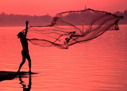 Casting net on the Ayeyarwady