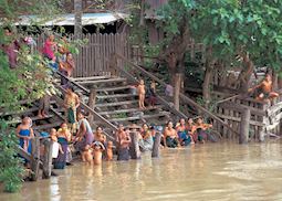 Bathing on the Chindwin river