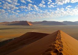 Climbing the sand dunes at Sossusvlei