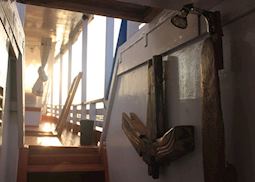 Stairwell to down to Suite on Deluxe Klotok Boat