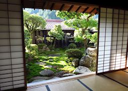 Backyard garden, Tsumago, Japan