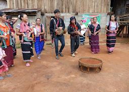 Lahu dancing and traditional musical instruments