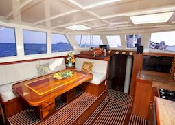 Burma boating charter dining area