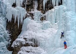 Ice climbing in Jasper National Park