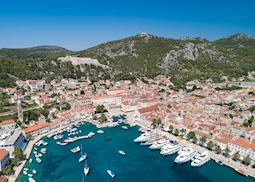 Aerial view of the bay, Hvar