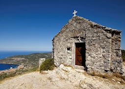 Stone hilltop church, Vis