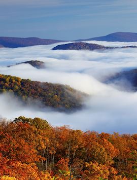 Mist amid the hills of Shenandoah National Park
