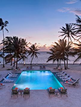 Pool at sunset, Victoria House , Ambergris Caye