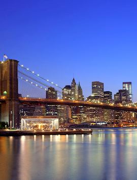 Brooklyn Bridge sunset, Manhattan, New York