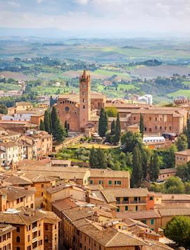 Aerial view over Siena, Tuscany
