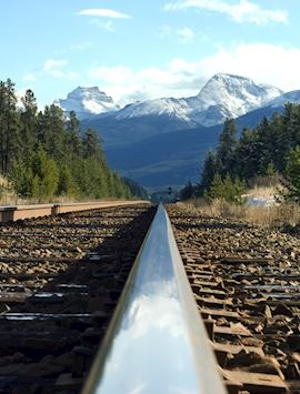 Train track in the Rockies