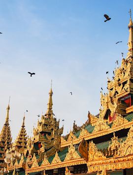 Close-up of Shwedagon Pagoda, Yangon (Rangoon)