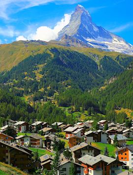 The Matterhorn towers over Zermatt