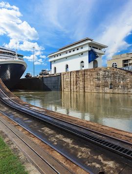 Cruise ship on the Panama Canal