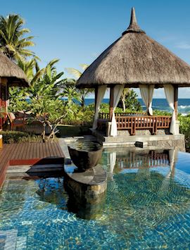 Two-bedroom villa's pool terrace, Shanti Maurice Resort & Spa