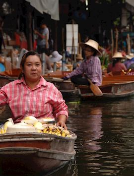 Rural floating markets are a great way of observing river life, Amphawa