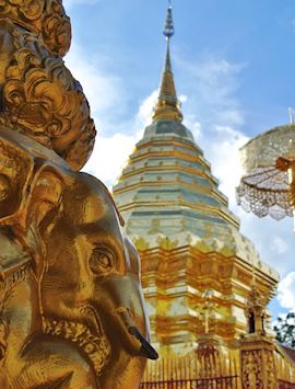 The stupah of the Wat Phra That Doi Suthep, Chiang Mai, Thailand