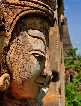 Sculpture at the Inn Dein Pagodas, Inle Lake, Burma (Myanmar)