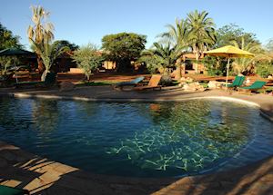 The pool, Kalahari Anib Lodge, Southern Namibia The pool, Kalahari Anib Lodge, Southern Namibia