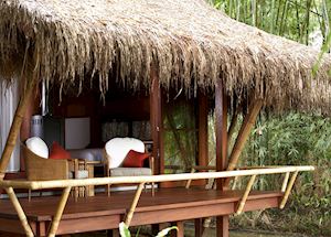 A bungalow at the Malikha Lodge, Putao A bungalow at the Malikha Lodge, Putao