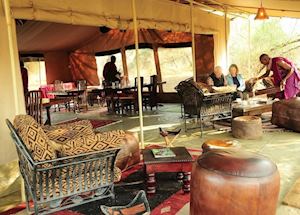 Mess tent at Porini Amboseli Camp, Amboseli National Park Mess tent at Porini Amboseli Camp, Amboseli National Park